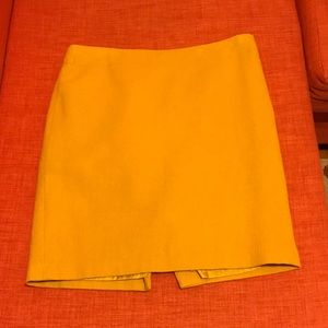 Golden yellow wool pencil skirt